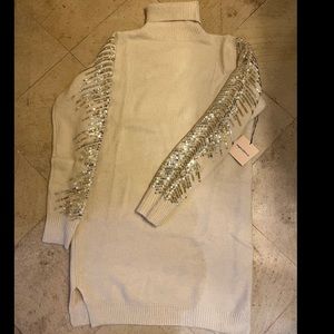 NWT Superdown sweater dress with sequin sleeve detail